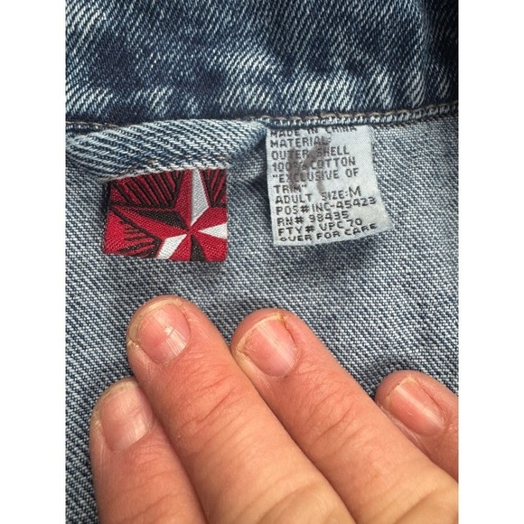 Vintage Marlboro Men's Medium Denim Jean Jacket Blue - Picture 3 of 5